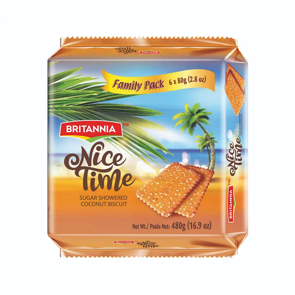 Asiatischer Lebensmittelladen - Nice Time Kekse, Kokosnuss-Biskuit, 480g, Familienpackung.