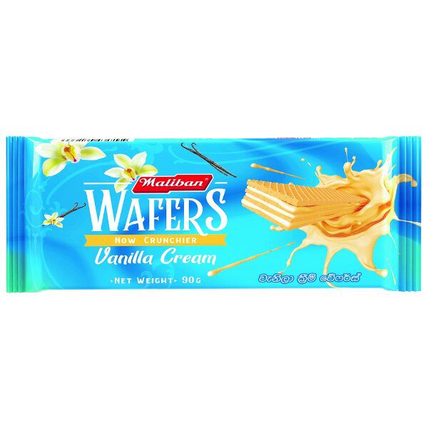 Asiatischer Lebensmittel Online-Shop, Vanille Wafers Verpackung mit Vanillecreme.