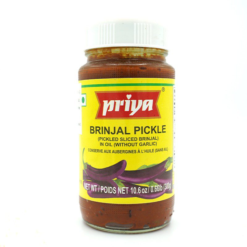 Asiatische Lebensmittel Online-Shop. Priya Brinjal Pickle in Glas.