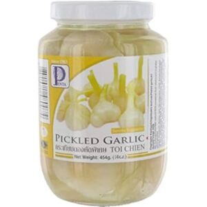 Eingelegter Knoblauch in Glas, asiatische Lebensmittel Online-Shop.