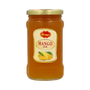 Asiatische Lebensmittel Online-Shop. Mango-Marmelade im Glas.