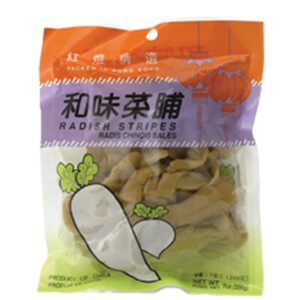 Asiatische Lebensmittel Online-Shop mit Radieschen Streifen in Verpackung.