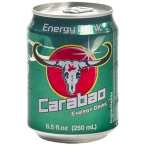 Asiatischer Energy Drink Carabao, 250ml, in Dose, asiatischer Lebensmittelladen.