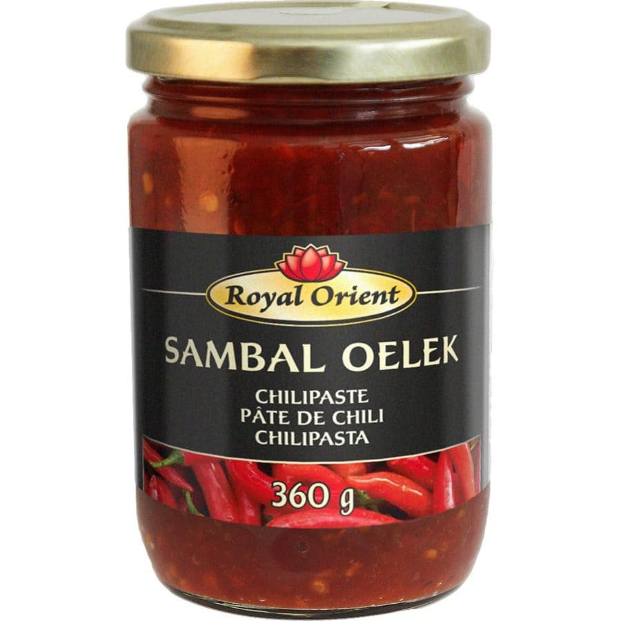 Asiatischer Sambal Oelek im Glas, scharf und würzig, 360g, asiatische Lebensmittel.