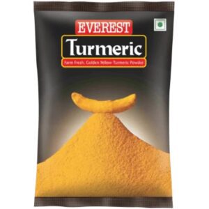 Asiatischer Lebensmittelladen - Kurkumapulver 100g, goldgelbe Gewürzpackung.