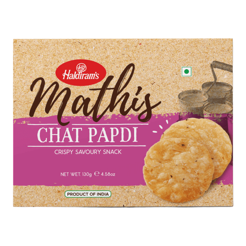 Asiatischer Lebensmittelladen - Haldiram's Chat Papdi 130g, knuspriger Snack aus Indien.