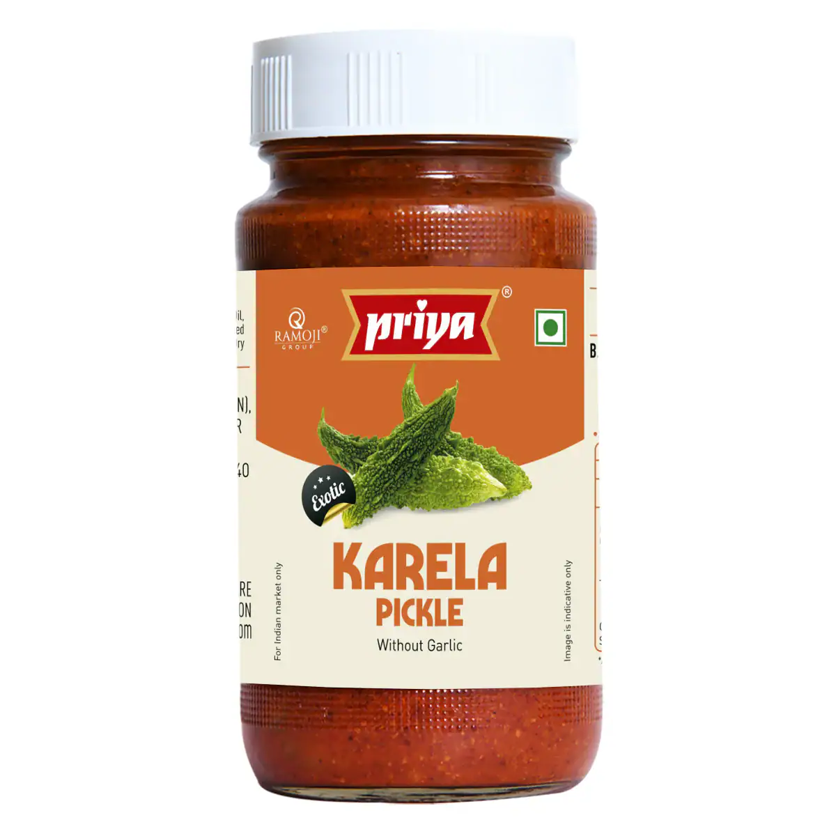 Asiatischer Karela Pickle ohne Knoblauch, asiatische Lebensmittel.