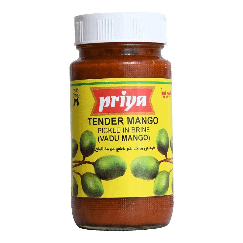 Asiatischer Lebensmittel Online-Shop mit Mango Pickle in Glas.