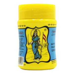 Asiatischer Lebensmittel Online-Shop, Gelbe Verpackung mit Göttin-Illustration.