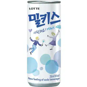 Milkis Getränk in Dose, asiatischer Lebensmittelladen, 250ml, erfrischend.