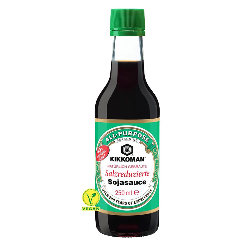 Asiatische Lebensmittel Online-Shop, Salzreduzierte Kikkoman Sojasauce 250ml.