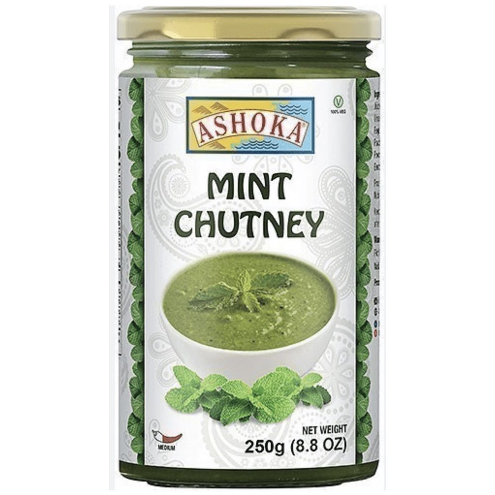 Asiatische Lebensmittel Online-Shop, Minz Chutney in Glas.