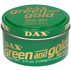 Asiatischer Lebensmittelladen, DAX Green and Gold Haarwachs 99g, starke Haltbarkeit.