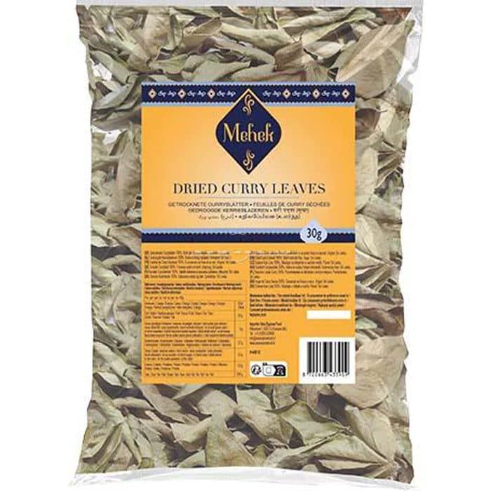 Asiatische Lebensmittel Online-Shop, Curryblätter in Packung, 30g.