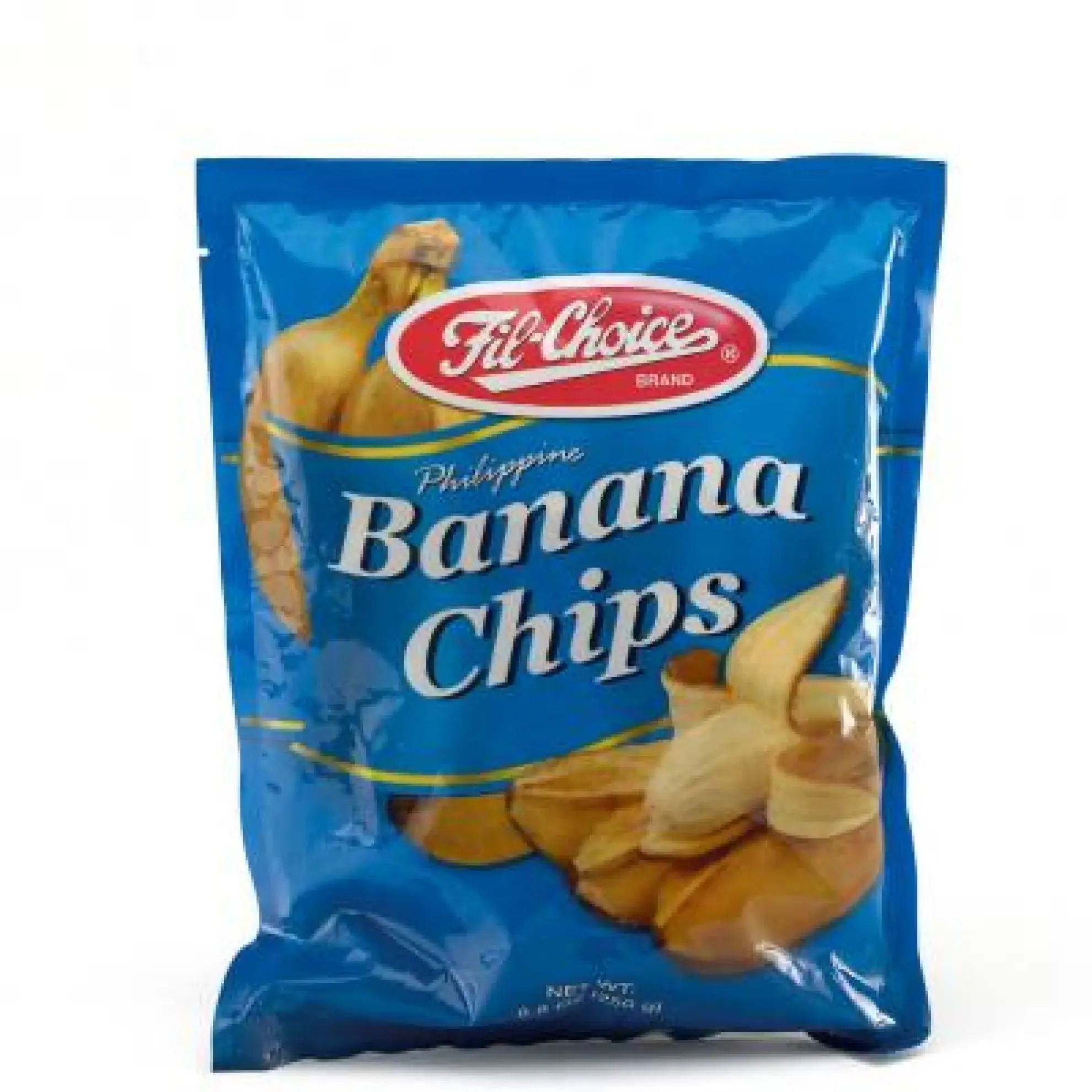 Asiatische Bananenchips im blauen Beutel, asiatischer Lebensmittel Online-Shop.