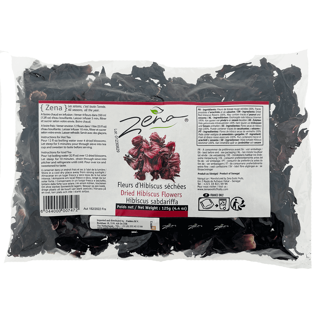Hibiskusblüten, getrocknet, asiatische Lebensmittel, 125g, Online-Shop.