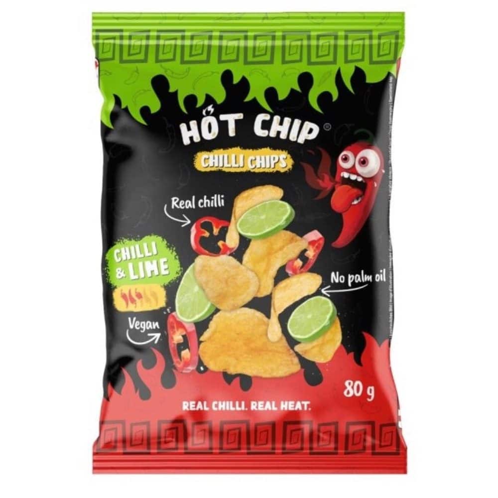 Asiatische Chips mit Chili und Limette, vegan, ohne Palmöl, 80g.