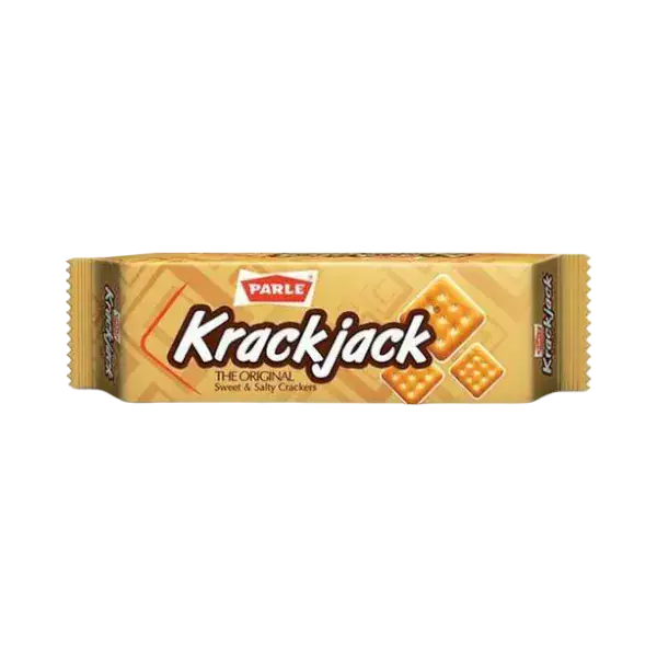 Asiatischer Snack Parle Krackjack 60g, süß & salzig, asiatische Lebensmittel.