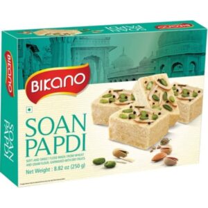 Asiatischer Lebensmittelladen, BIKANO Soan Papdi 250g, indisches Süßigkeiten.