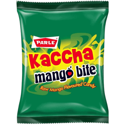 Asiatischer Kaccha Mango Bite, rotes Mango-Kaugummi, asiatische Süßigkeit.