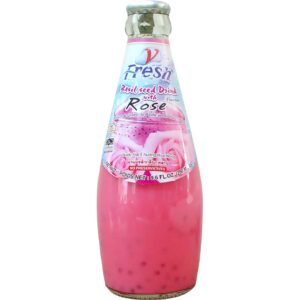 VFRESH Rosengetränk 290ml, asiatisches Getränk mit Basilikum und Rose, asiatische Lebensmittel.