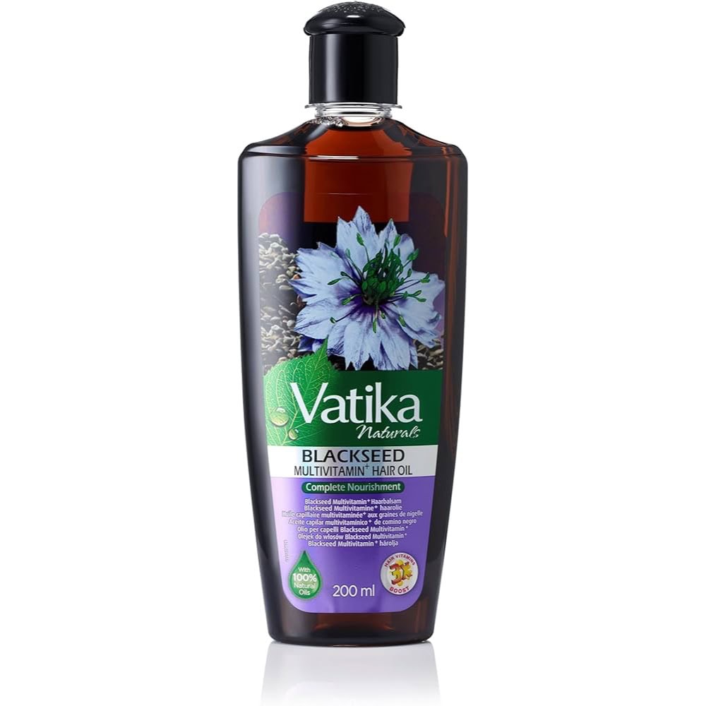 Asiatische Lebensmittel Online-Shop, Schwarzkümmel Haaröl von VATIKA, 200ml Flasche.