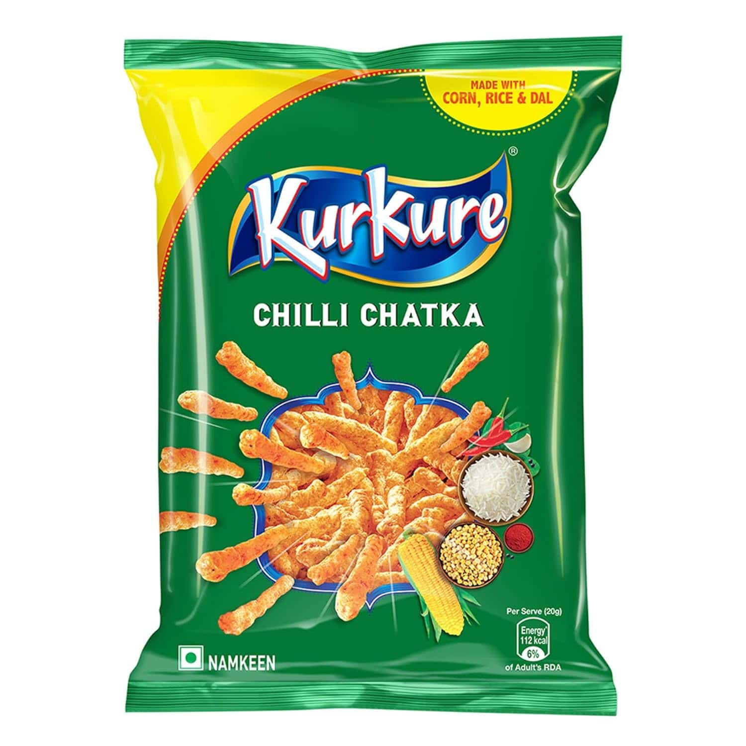 Kurkure Chili Chatka Snack, asiatischer Geschmack, 20g, asiatischer Lebensmittel Online-Shop.