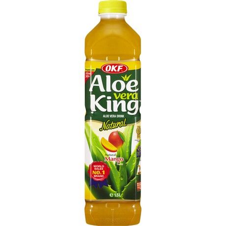 Asiatischer Aloe Vera Drink Mango, 1,5l Flasche, natürlicher Geschmack, asiatische Lebensmittel.