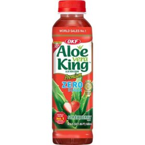 Asiatischer Aloe Vera Drink mit Erdbeergeschmack, 500 ml, Zero Sugar.