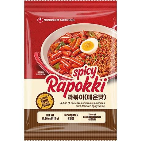 Asiatischer Lebensmittelladen - Spicy Rapokki Packung, koreanische Nudeln.