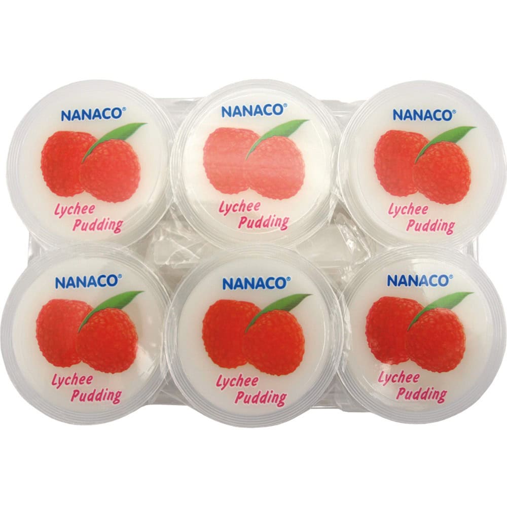 Lychee Pudding im 6er-Pack, asiatischer Lebensmittelladen.