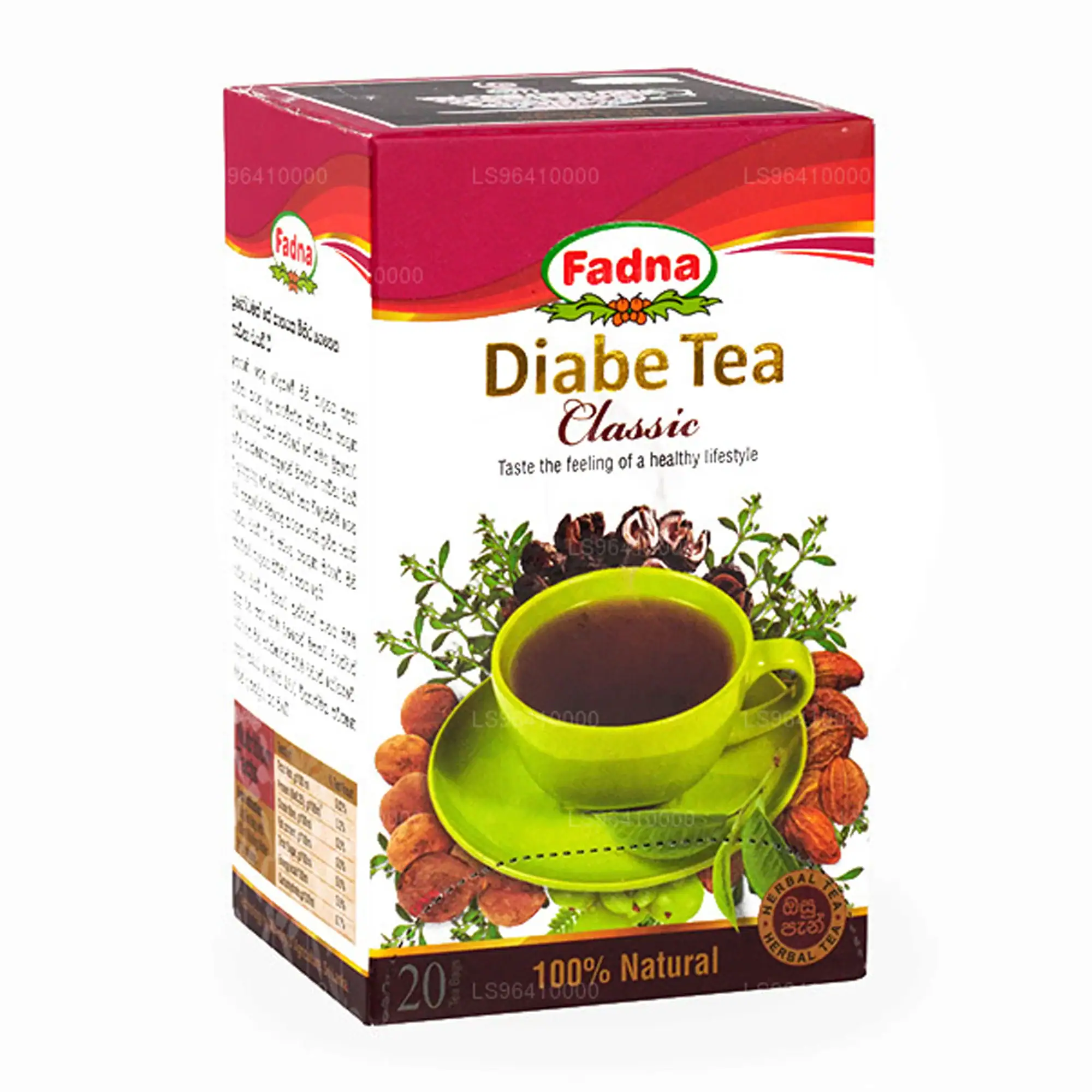 Asiatischer Lebensmittelladen - Diabe Tea, klassischer Kräutertee in grüner Tasse.