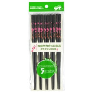 Asiatische Lebensmittel Online-Shop, Essstäbchen mit Blumenmuster, 5er Pack.
