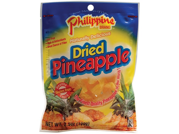 Asiatischer Lebensmittelladen mit getrockneter Ananas, 100g.