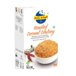 Asiatischer Lebensmittelladen - Geröstetes Kokosnuss Chutney in Packung.