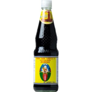 Asiatische Lebensmittel Online-Shop. Dünne Sojasauce in Flasche.