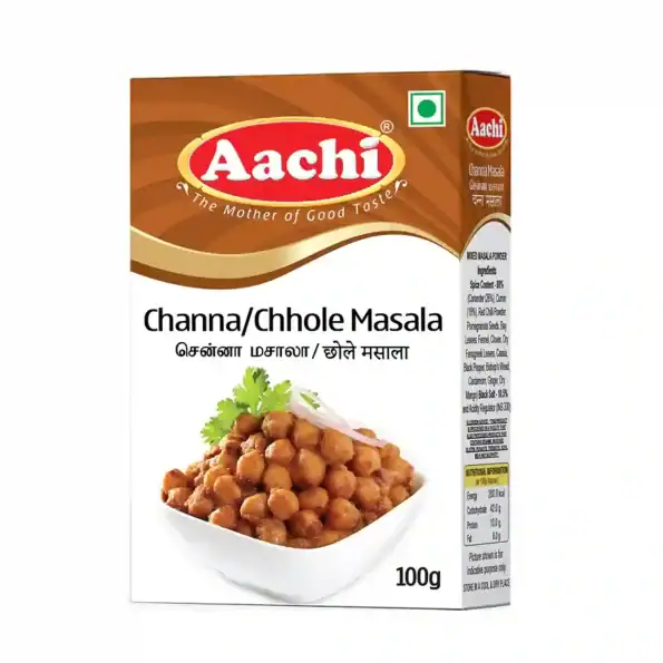 Asiatische Lebensmittel Online-Shop, Aachi Chana Masala 100g, Gewürzmischung für Kichererbsen.