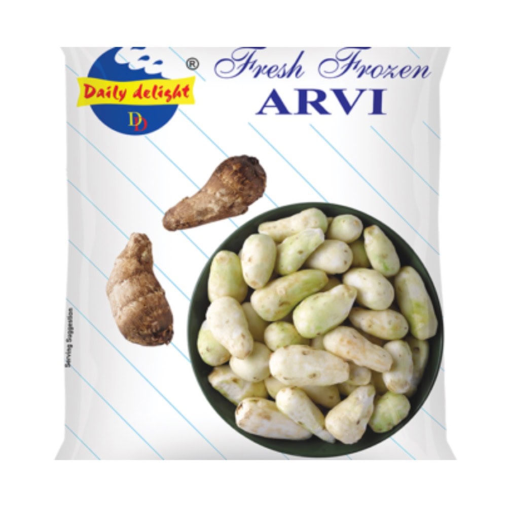 Gefrorene Arvi-Wurzeln und Ingwer im asiatischen Lebensmittel Online-Shop.