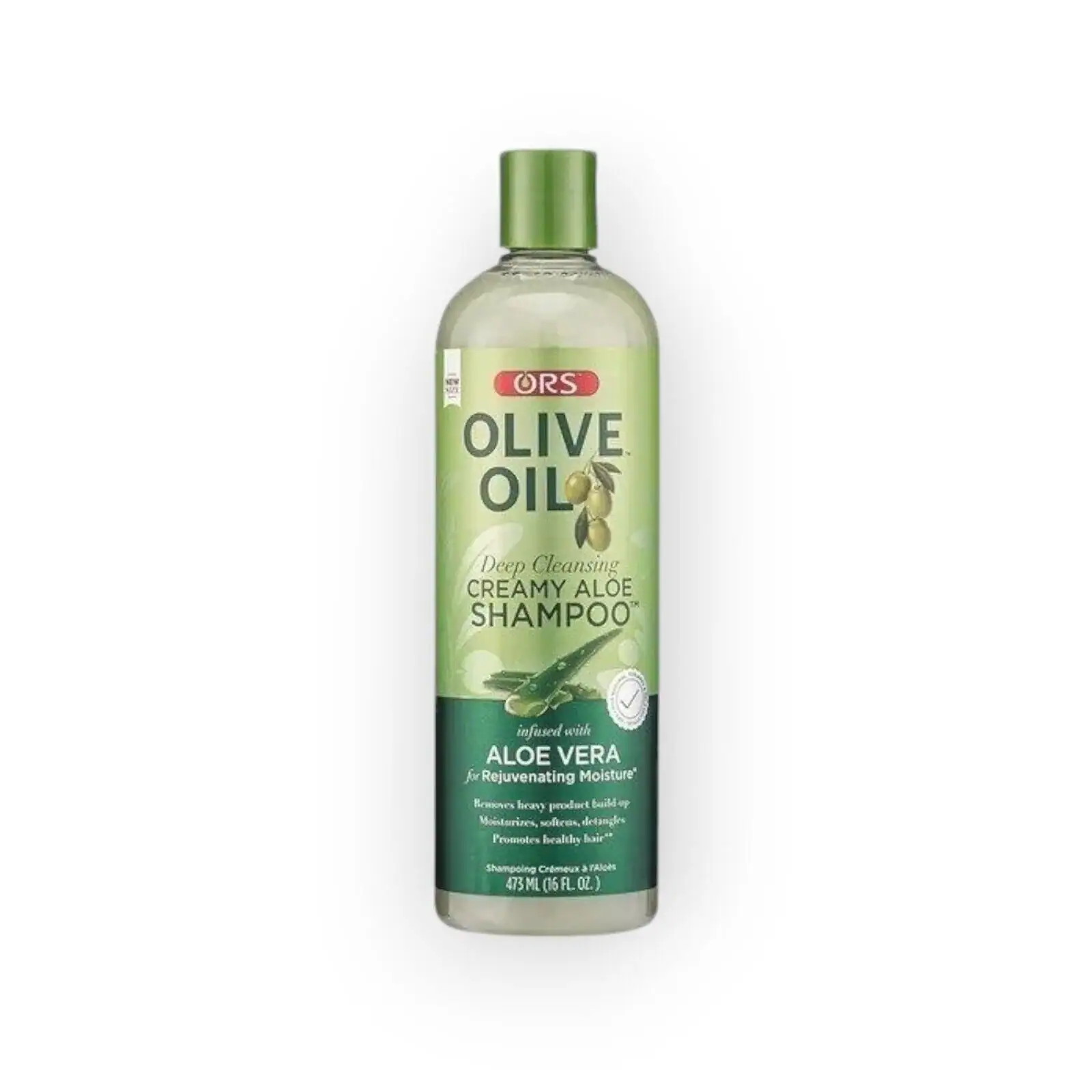 ORS Olive Oil Shampoo mit Aloe Vera für tiefenreinigende Pflege.