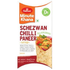 Asiatischer Chilli Paneer Wrap, asiatische Lebensmittel, Haldiram's, scharfer Snack.