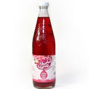 Asiatischer Lebensmittelladen - Sherbat Syrup in Flasche, roter Sirup.