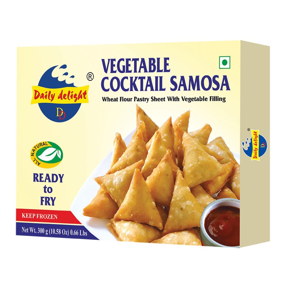 Vegetable Cocktail Samosa, asiatisches Tiefkühlprodukt, 300g.