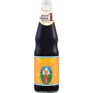 Asiatische Sojasauce mit orange Label, 1l, für asiatische Gerichte.