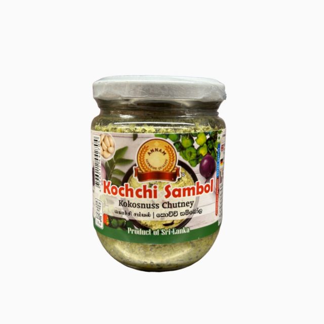 Asiatischer Lebensmittelladen, Kochchi Sambol 220g, sri-lankischer Kokosnuss-Chutney.