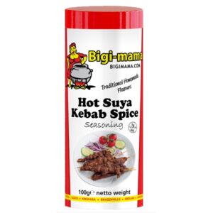 Asiatischer Lebensmittelladen mit Gewürzpackung für Hot Suya Kebab.