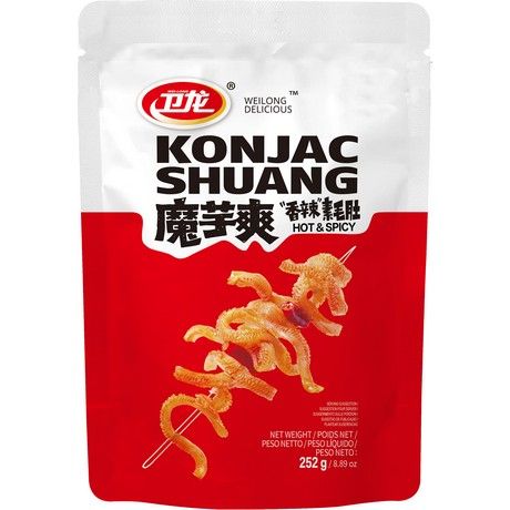 Asiatischer Konjac Snack, scharf & würzig, 252g, asiatische Lebensmittel.