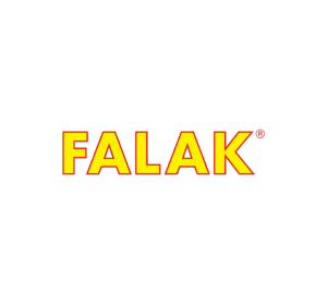 Asiatische Lebensmittel Online-Shop, Falak Logo auf weißem Hintergrund.