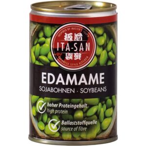 Asiatischer Lebensmittel Online-Shop, Edamame Bohnen in Dose.