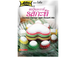 Asiatischer Lebensmittel Online-Shop, Kokosnuss-Geschmack Agar-Dessertmischung.