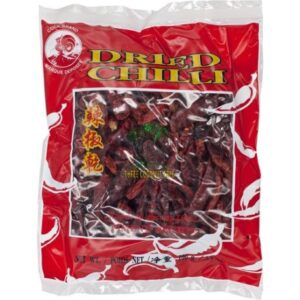 Asiatische Lebensmittel Online-Shop, getrocknete Chili im Beutel, scharf und würzig.